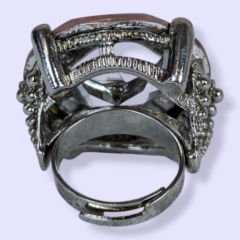 Large Pink Costume Cocktail Ring - Picture 5 of 8